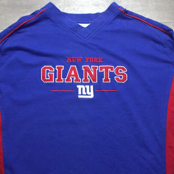 Y2K 06' NFL New York Giants Embroidered V-Neck Shirt Men's XL Rare - Picture 1 of 6